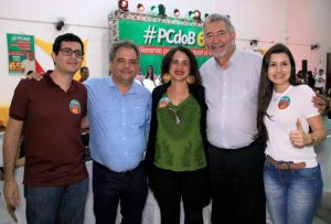 Da esquerda p a direita: Lindinaldo Freitas, vereador Silvio Camelo (PV), Paulão e Claudia Petuba